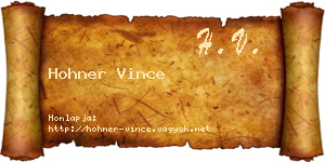Hohner Vince névjegykártya