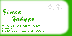 vince hohner business card